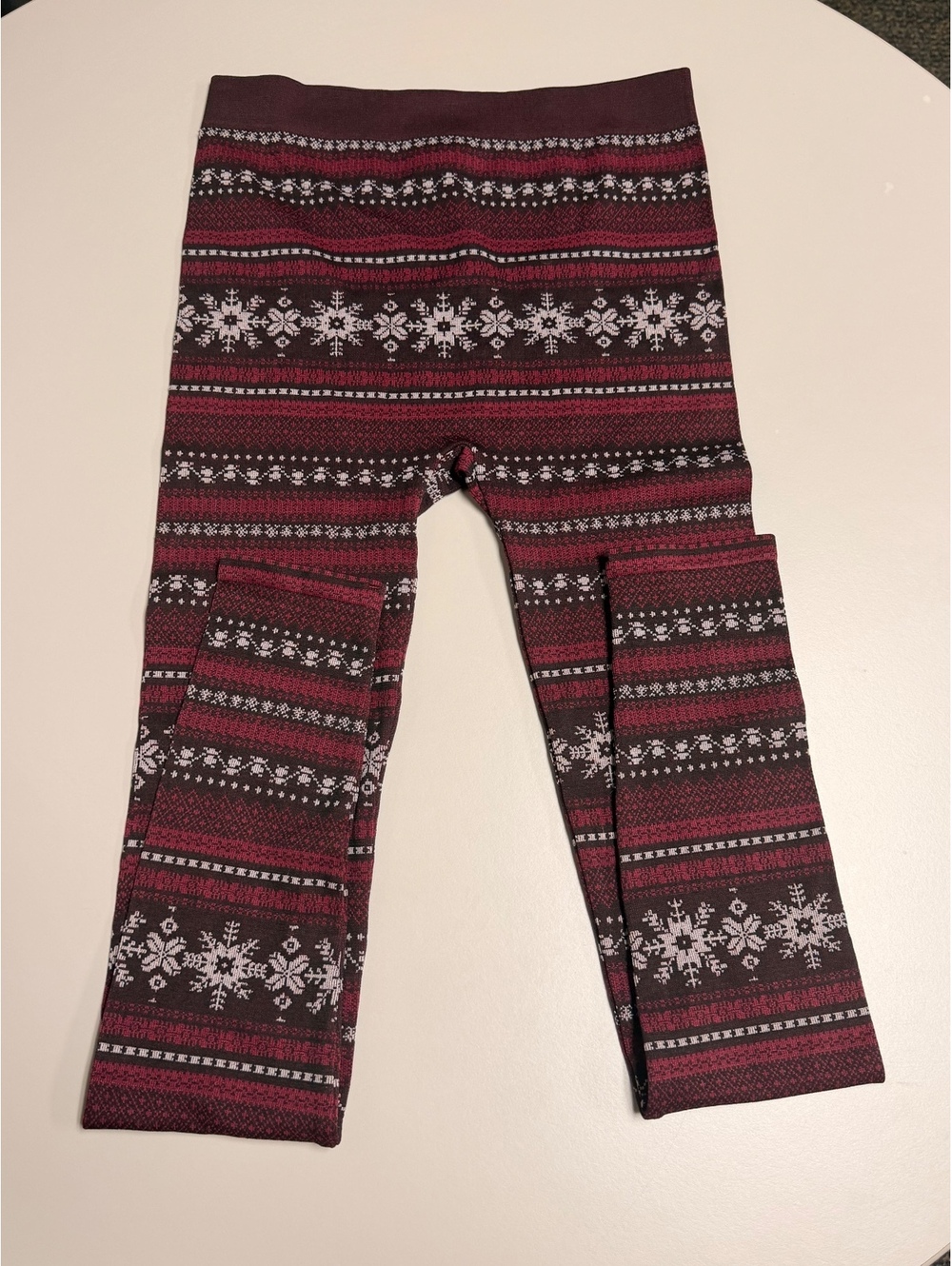 Joe Boxer Fair Isle Snowflake Fleece Lined Leggings S/M